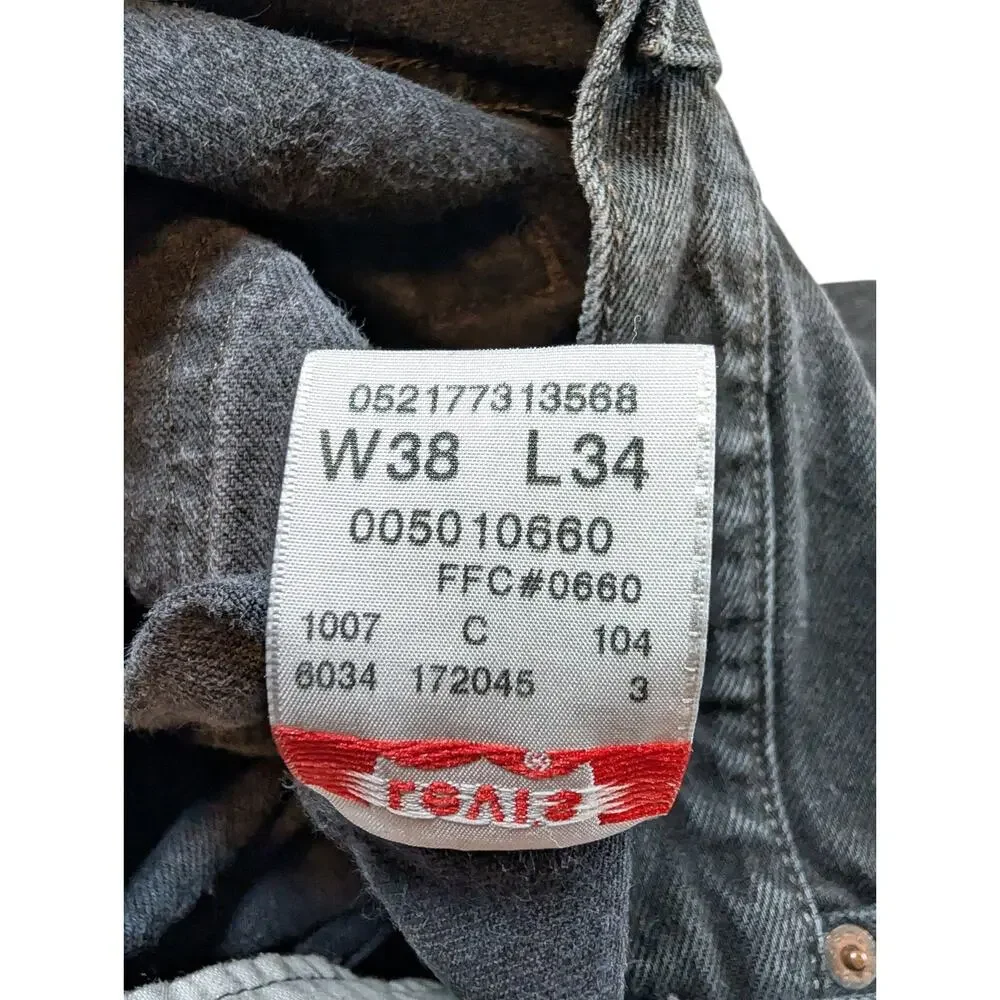 Levi’s 501 XX Button Fly 100% Cotton Black Denim Jeans 38X34 Y2K